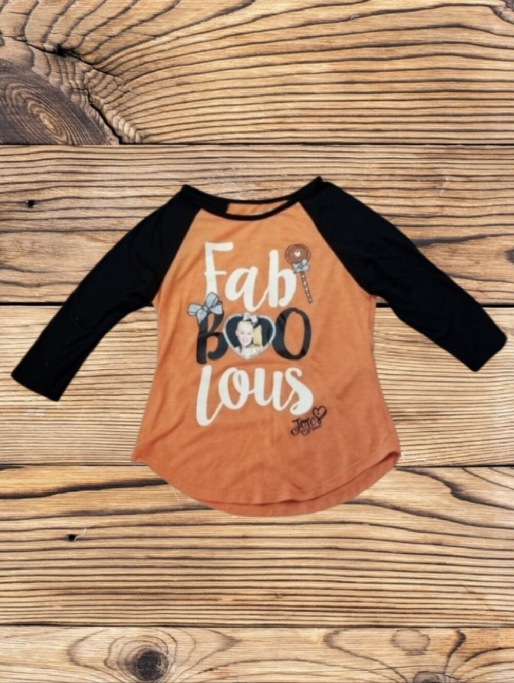 JOJO SIWA "FAB-BOO-LOUS"BASEBALL STYLE 3/4" SLEEVE